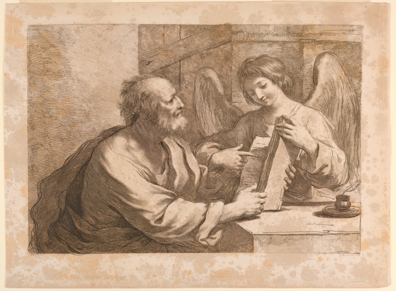 Saint Matthew with an Angel and Book by Francesco Bartolozzi