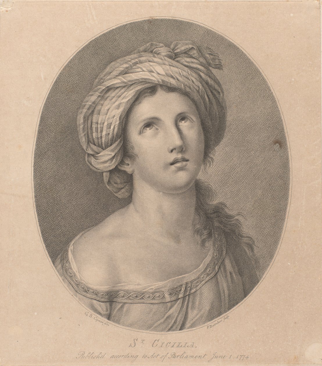 St. Cecilia by Francesco Bartolozzi