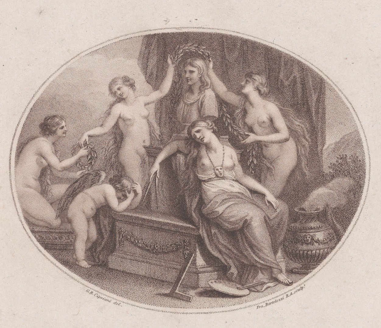 The Graces Crowning the Bust of Raphael, July 28, 1788 by Francesco Bartolozzi