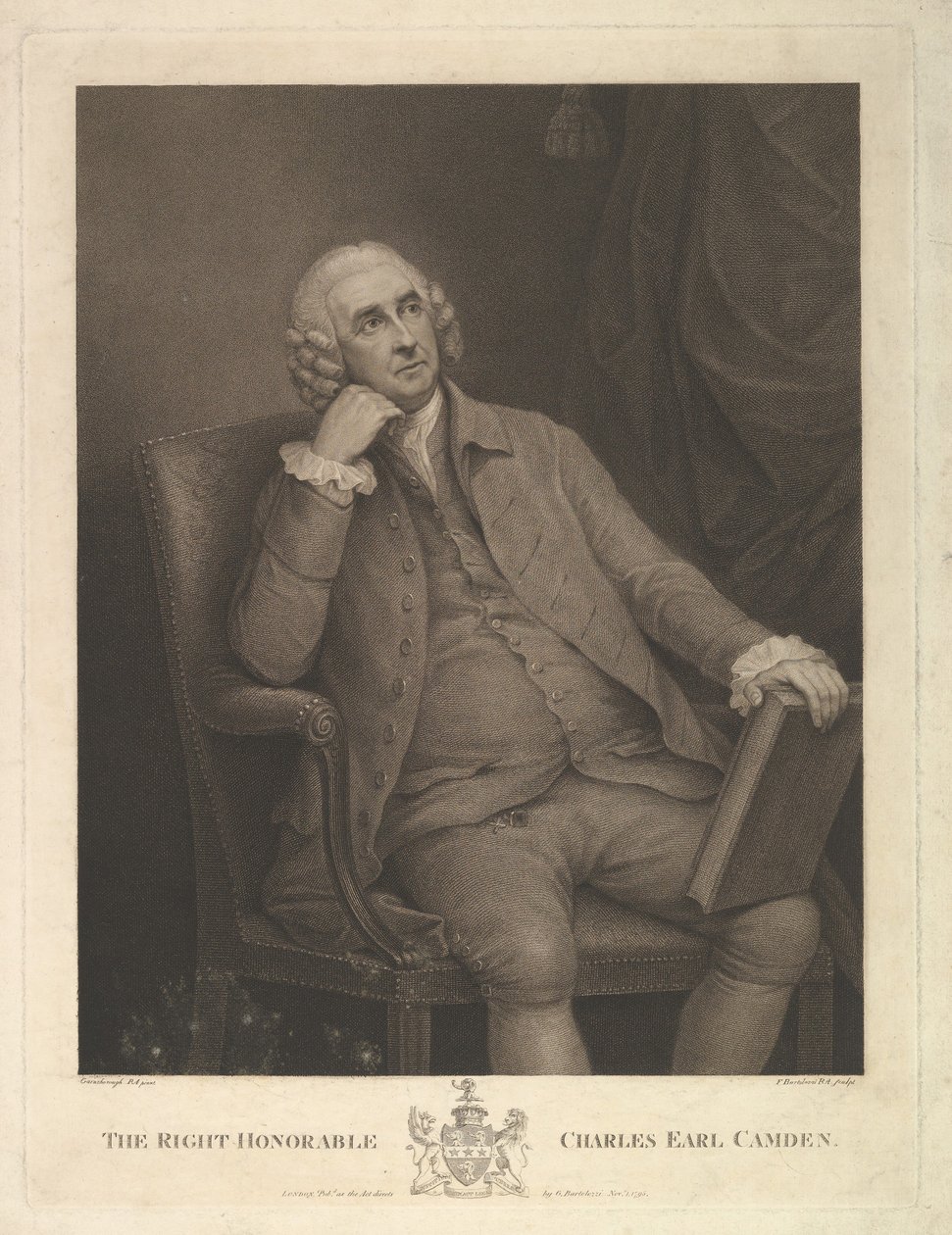 The Right Honorable Charles Pratt, 1st Earl Camden, Lord Chancellor by Francesco Bartolozzi