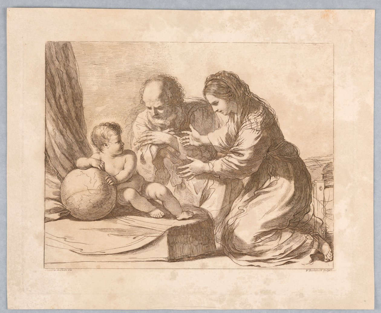 Virgin Mary, Joseph, and Child, with a Globe by Francesco Bartolozzi