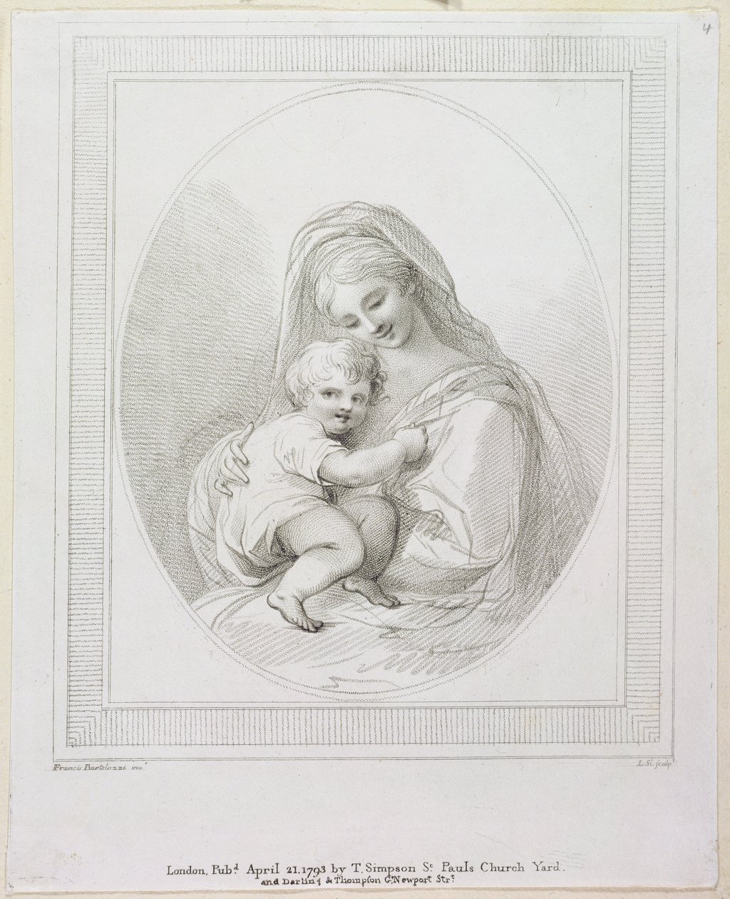 Virgin and Child, engraved by Luigi Schiavonetti by Francesco Bartolozzi
