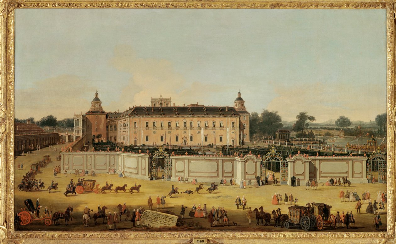 The Guests Arriving at the Palace of Aranjuez, Spain by Francesco Battaglioli