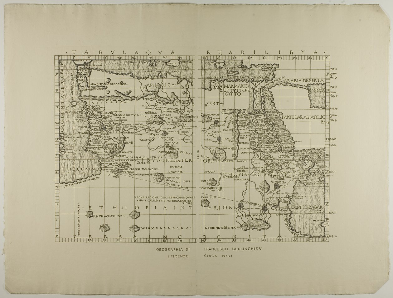 Map of Libya, the Middle East and North Africa by Francesco Berlinghieri