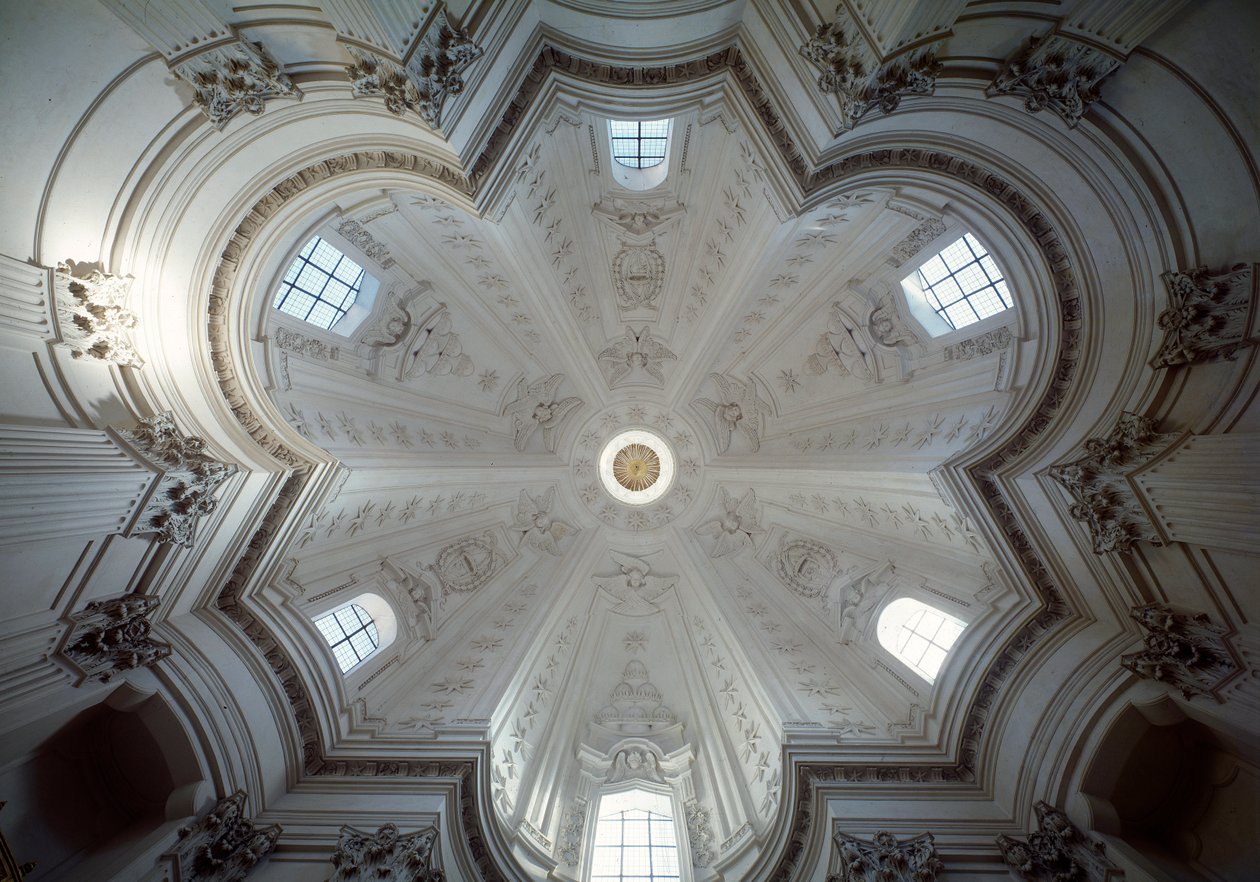 Interior view of cupola of Church of St. Ivo alla Sapienza by Francesco Borromini