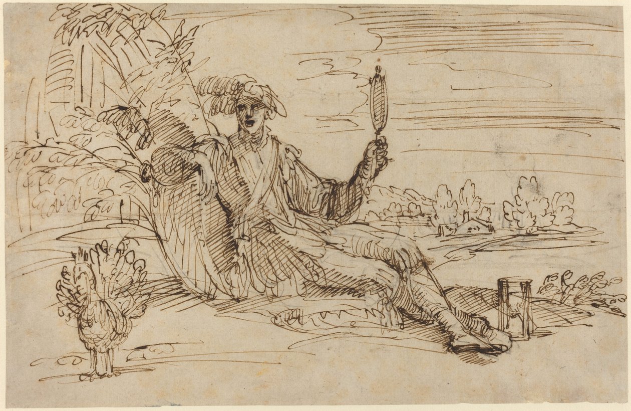 An Elegant Young Man Personifying Vanity by Francesco Brizio