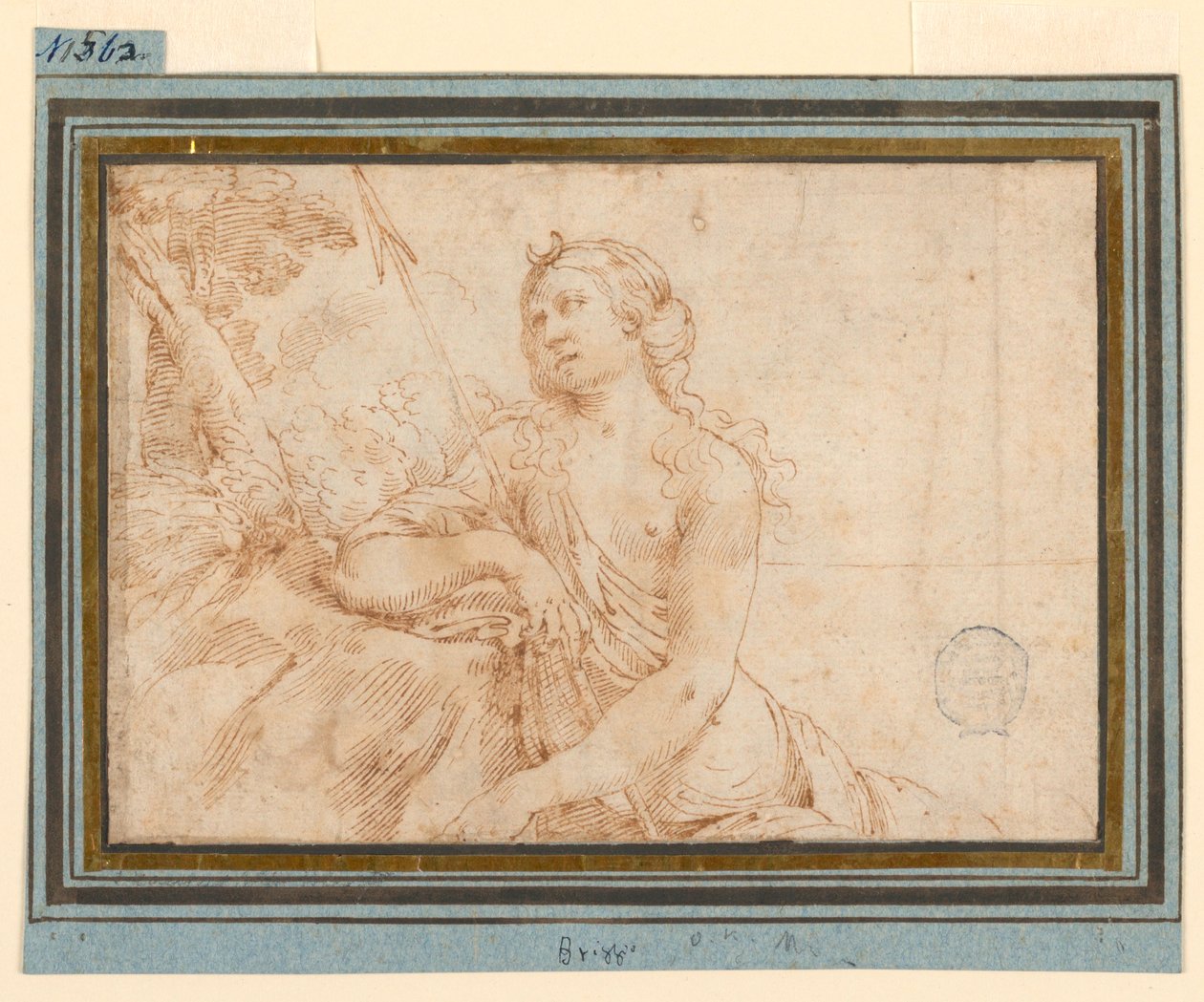 The Goddess Diana Leaning on an Outcropping, early 17th century by Francesco Brizzi