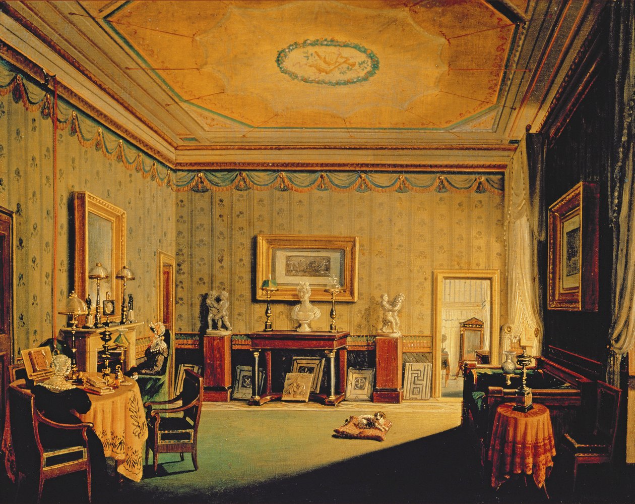 Salon in the Barberini House, 1830-40s by Francesco Diofebi