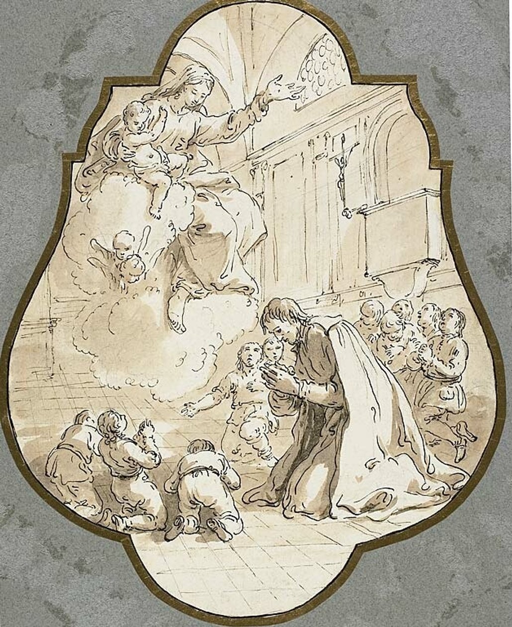 The Virgin Appearing to Saint Filippo Neri and His Pupils by Francesco Fontebasso