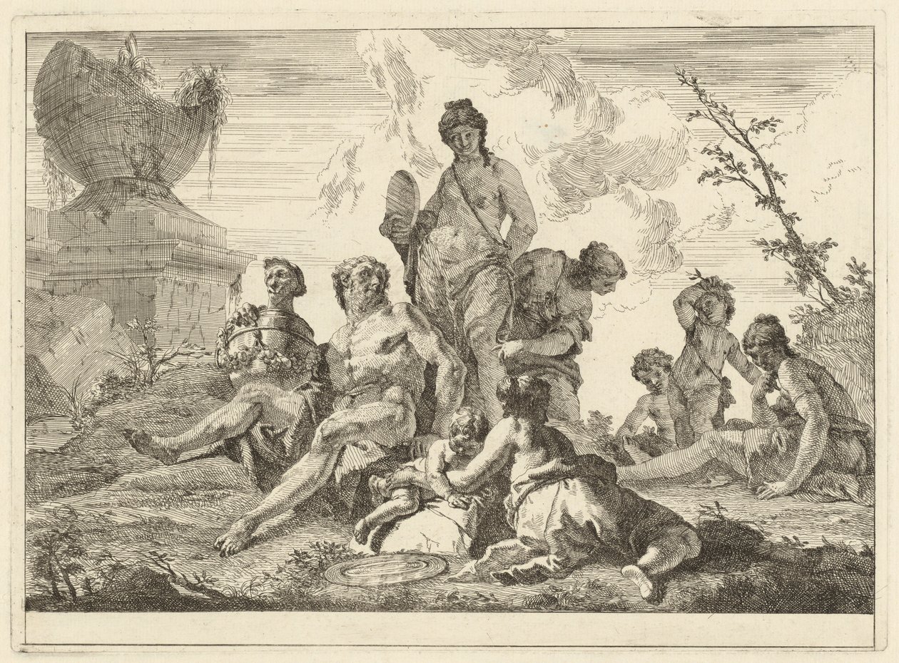 Venus and Vulcan with Three Nymphs and Three Cupids by Francesco Fontebasso
