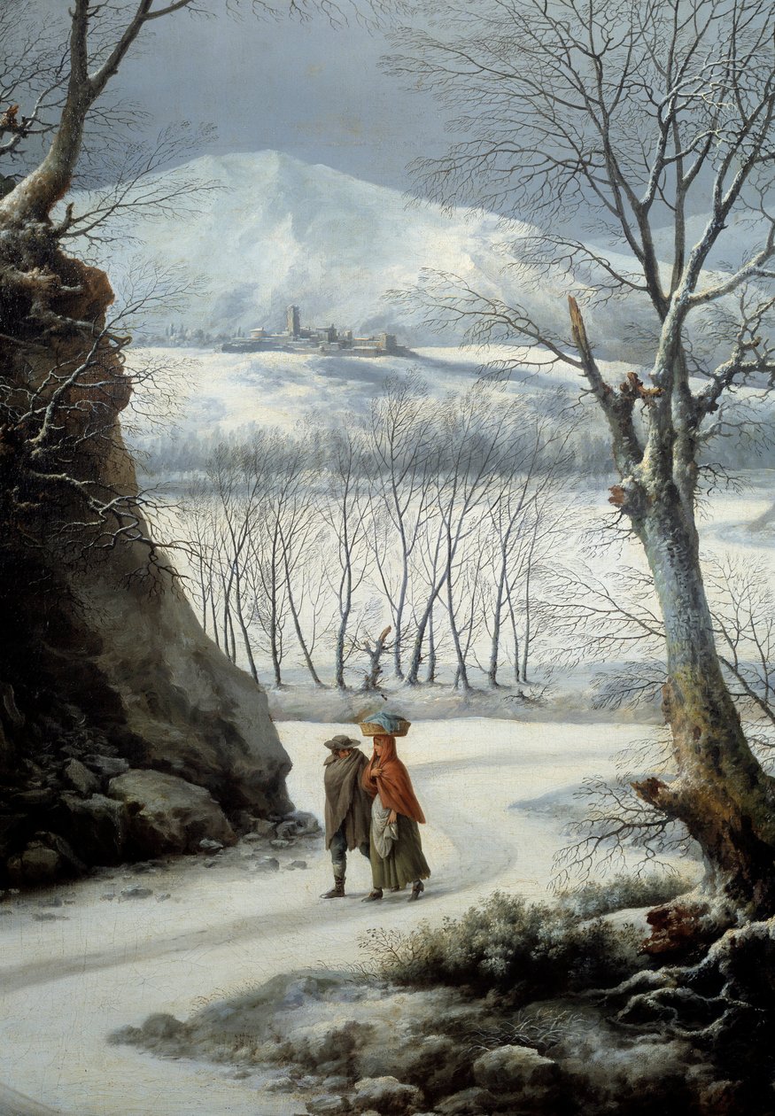 Couple on the Road in the Middle of Winter by Francesco Foschi