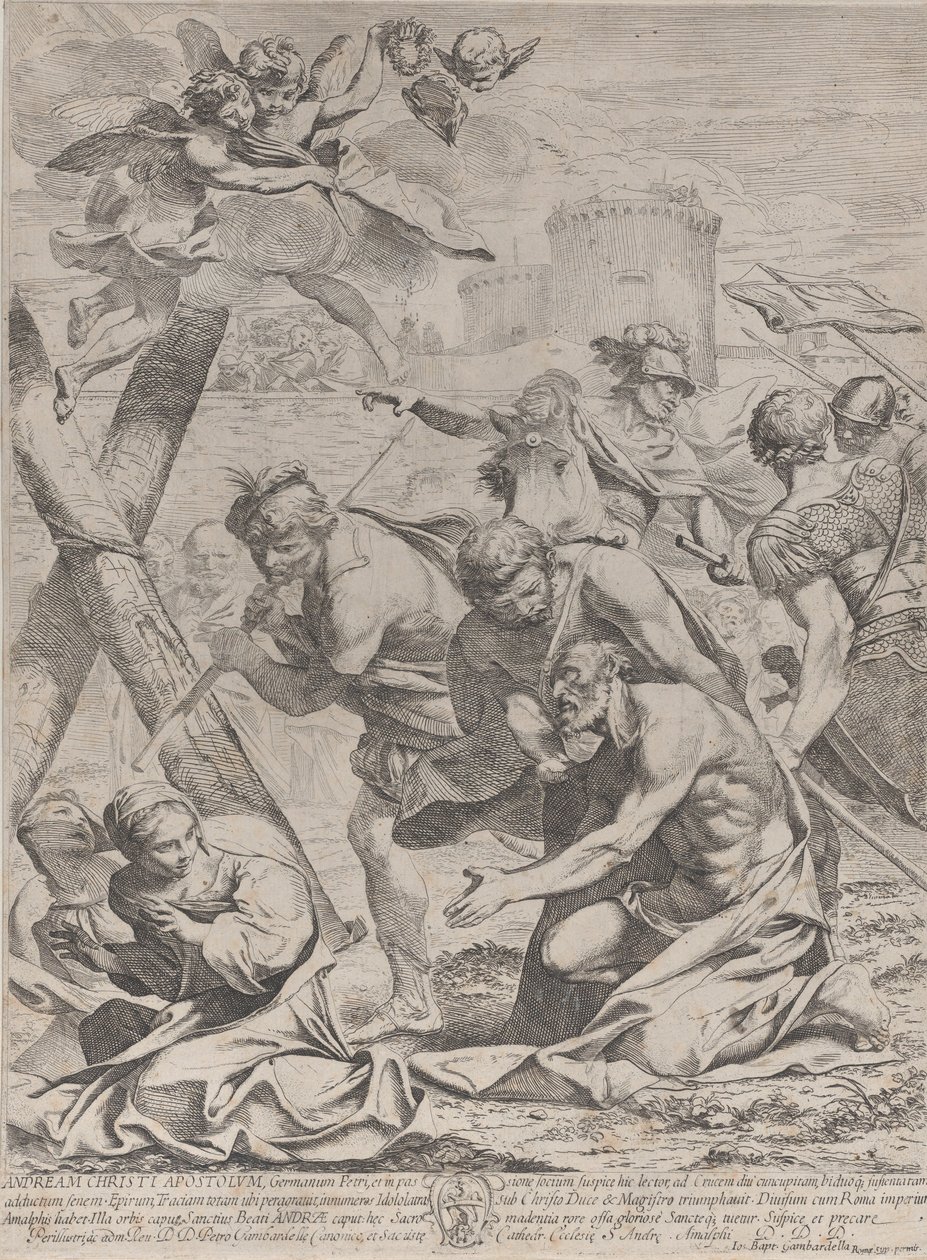 Saint Andrew praying before a crucifix, 1640-70 by Francesco Giovani