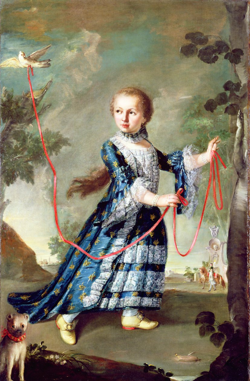 A Young Girl of the Gradenigo Family with a Dove by Francesco Guardi
