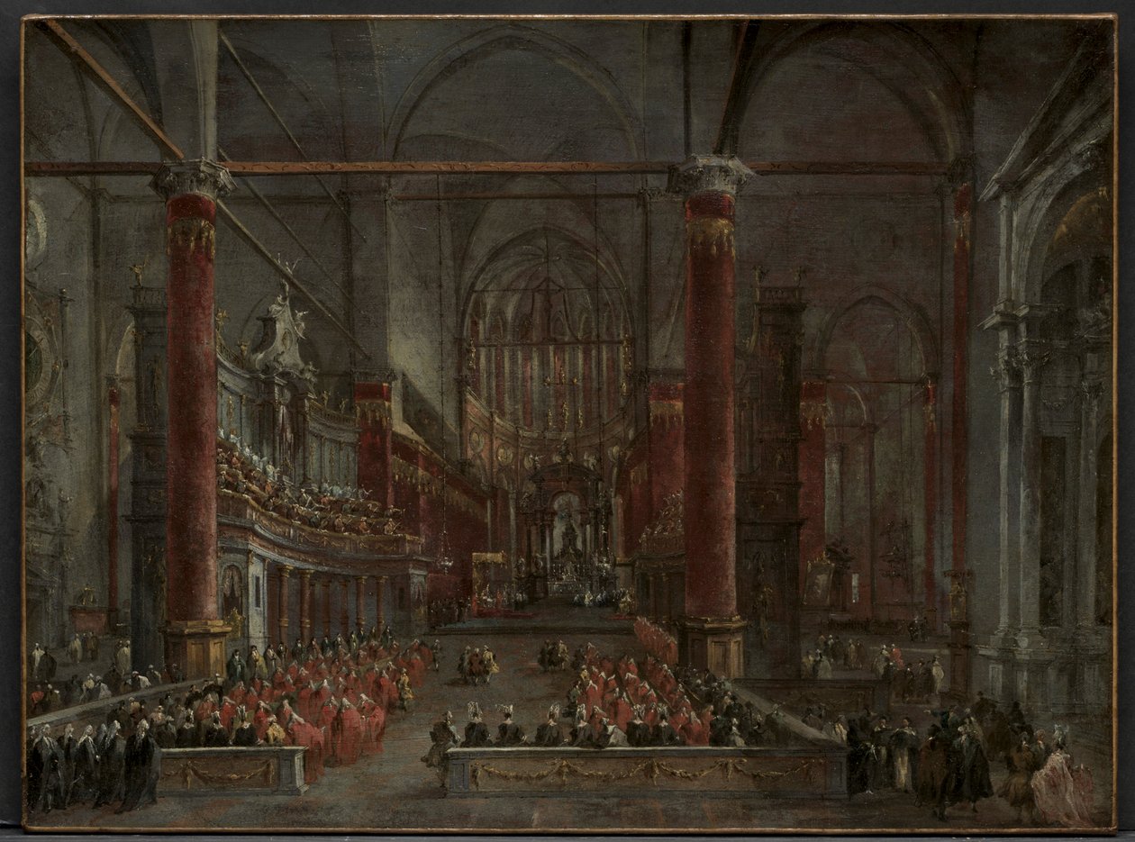 Pontifical Ceremony in SS. Giovanni e Paolo, Venice, 1782, c. 1783 by Francesco Guardi