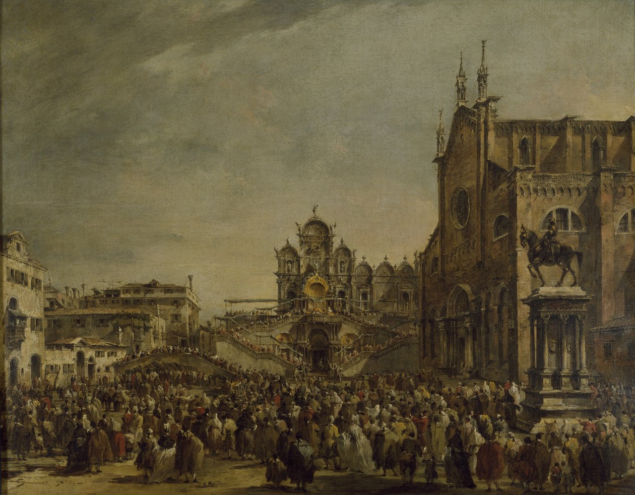 Pope Pius VI Blessing the Multitude on the Campo SS. Giovanni and Paolo by Francesco Guardi