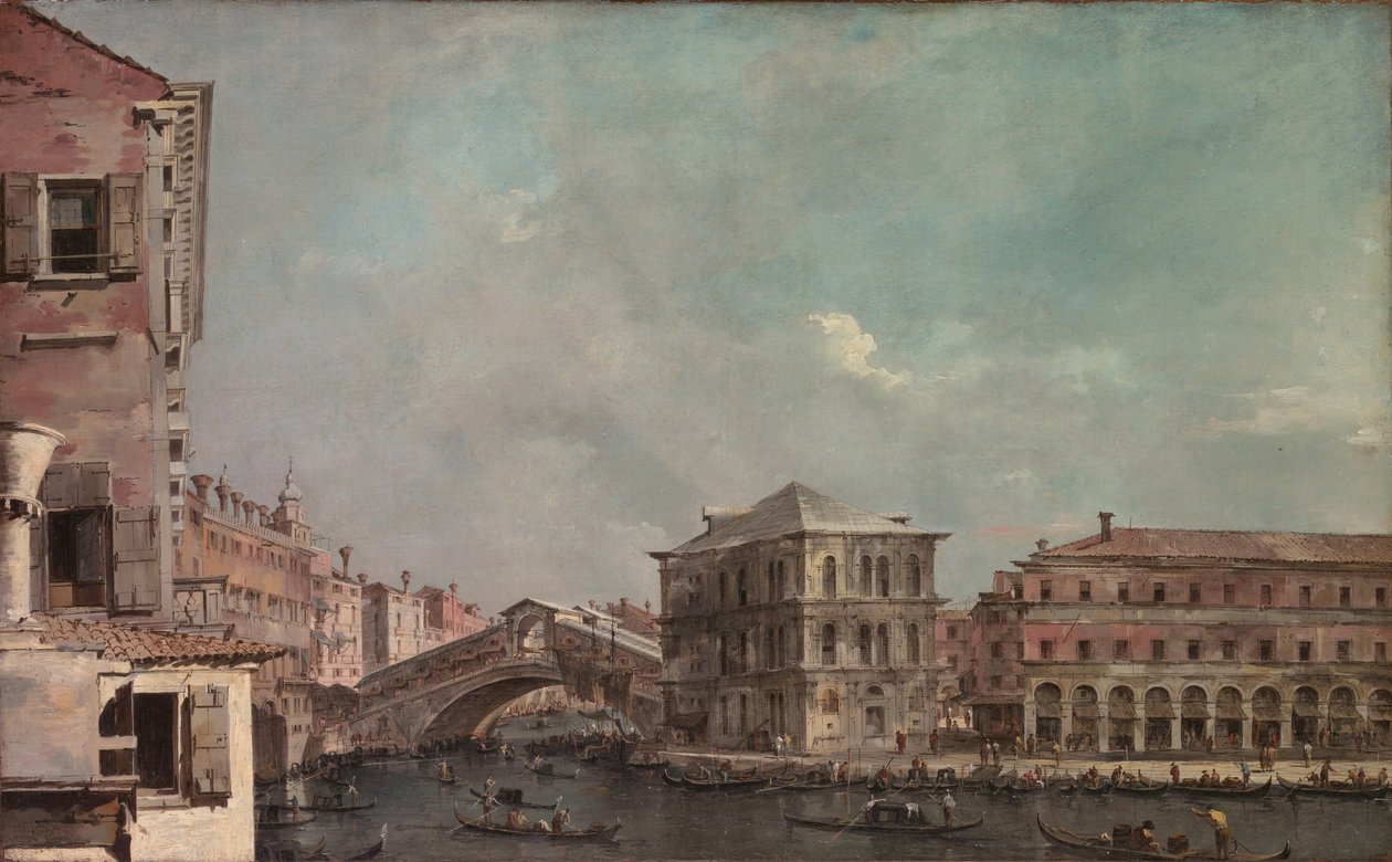 The Grand Canal above the Rialto by Francesco Guardi