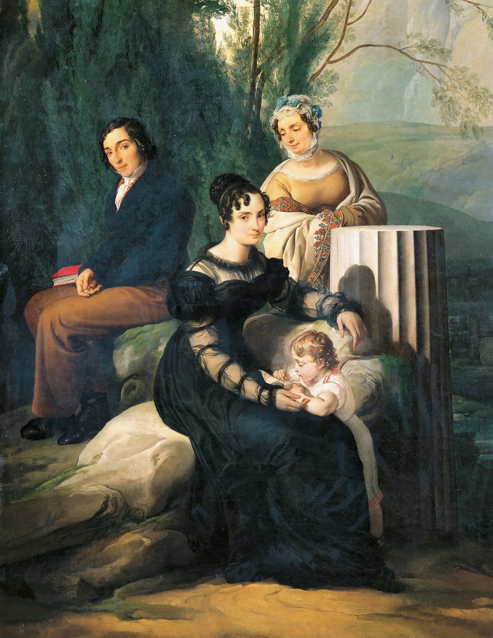 Portrait of the Borri Stampa Family, 1822 by Francesco Hayez