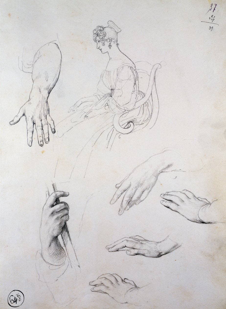Study for Portrait of Cristina Trivulzio Belgiojoso by Francesco Hayez