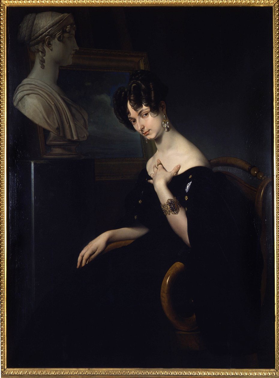 Portrait of the Marquise Cristina Trivulzio, Princess of Belgiojoso (Belgium) (1808-1871), Italian Patriot and Woman of Letters, Painting by Francesco Hayez. Florence, Italy by Francesco Hayez