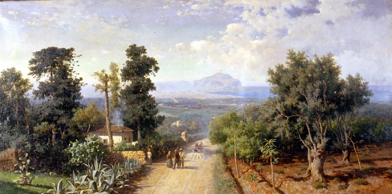 The surroundings of Palermo. Painting by Francesco Lojacono. by Francesco Lojacono