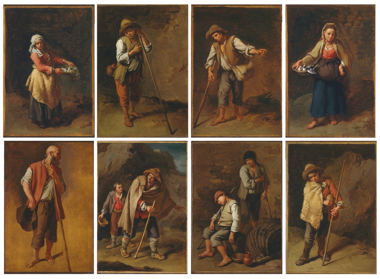 Eight Figures Studies of Peasants and Shepherds by Francesco Londonio