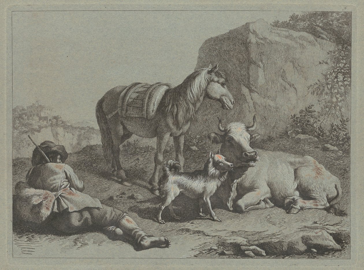 Reclining Shepherd with a Sack, c. 1763 by Francesco Londonio