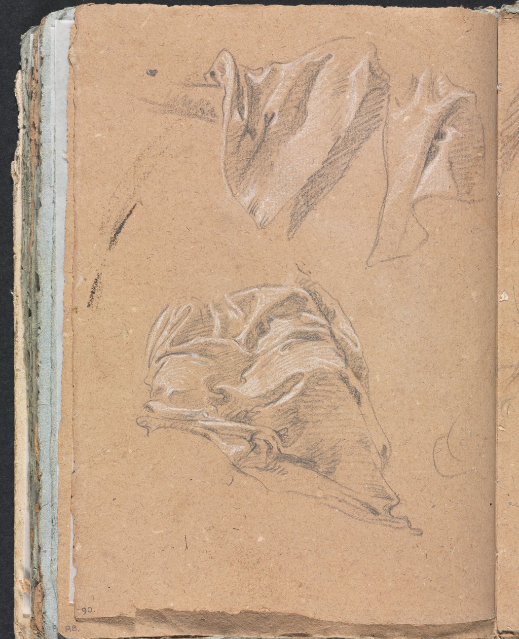 Verona Sketchbook: Drapery studies (page 90) by Francesco Lorenzi