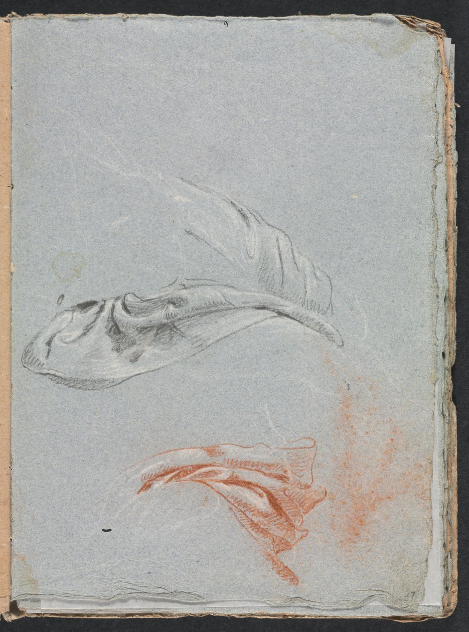 Verona Sketchbook: Drapery studies page 17, 1760 by Francesco Lorenzi