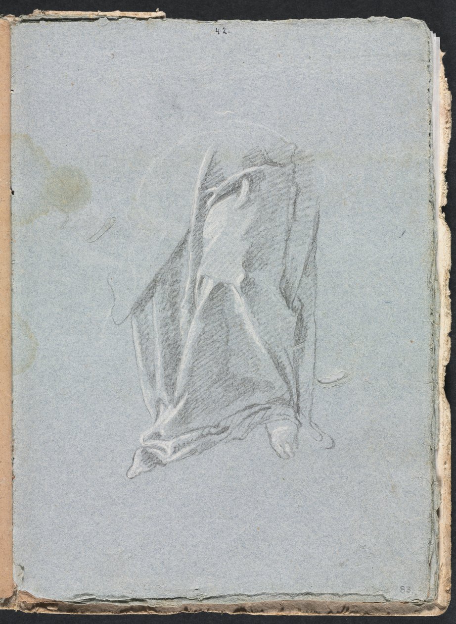 Verona Sketchbook: Drapery with foot page 83, 1760 by Francesco Lorenzi