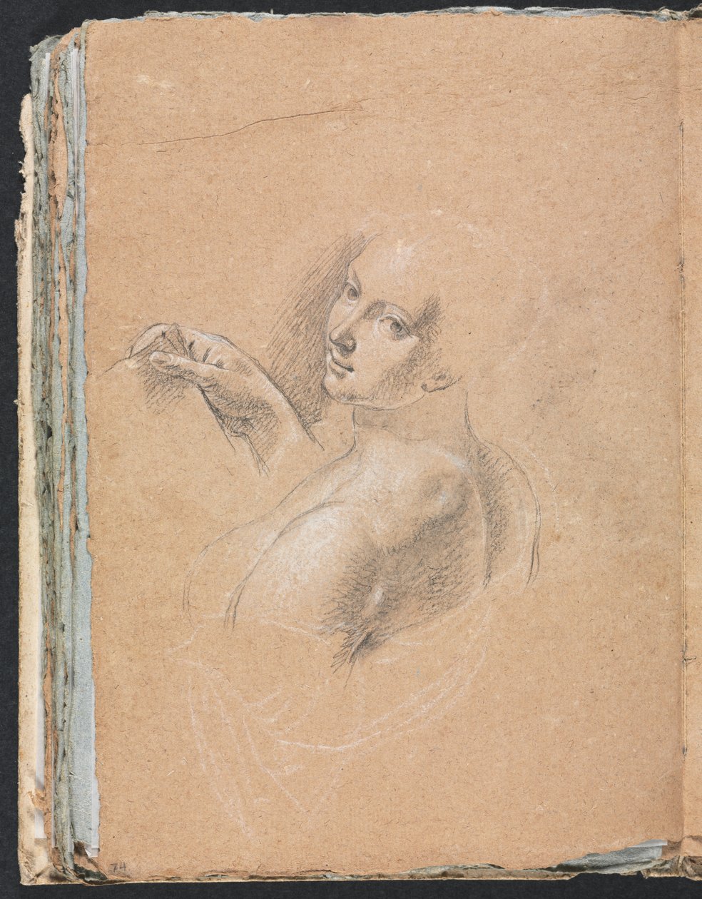 Verona Sketchbook: Female nude looking over left shoulder (page 74) by Francesco Lorenzi