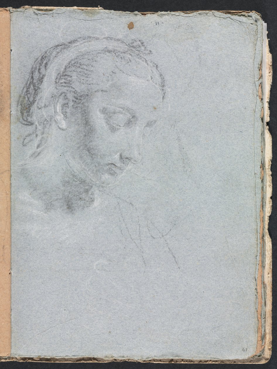 Verona Sketchbook: Head and shoulders of a woman (page 61) by Francesco Lorenzi
