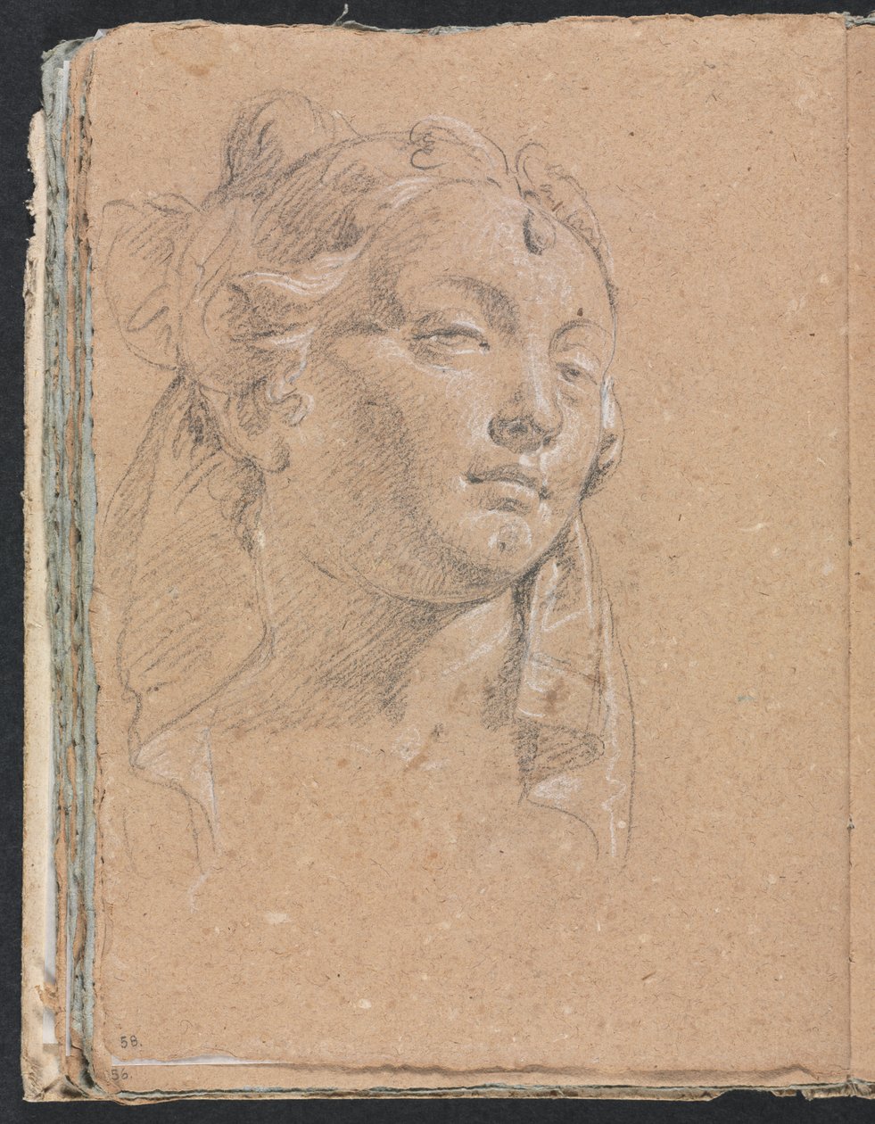 Verona Sketchbook: Head of a woman (page 58) by Francesco Lorenzi
