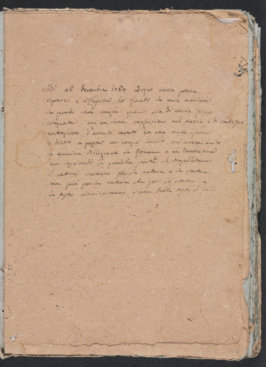Verona Sketchbook: Inscription (page 1) by Francesco Lorenzi