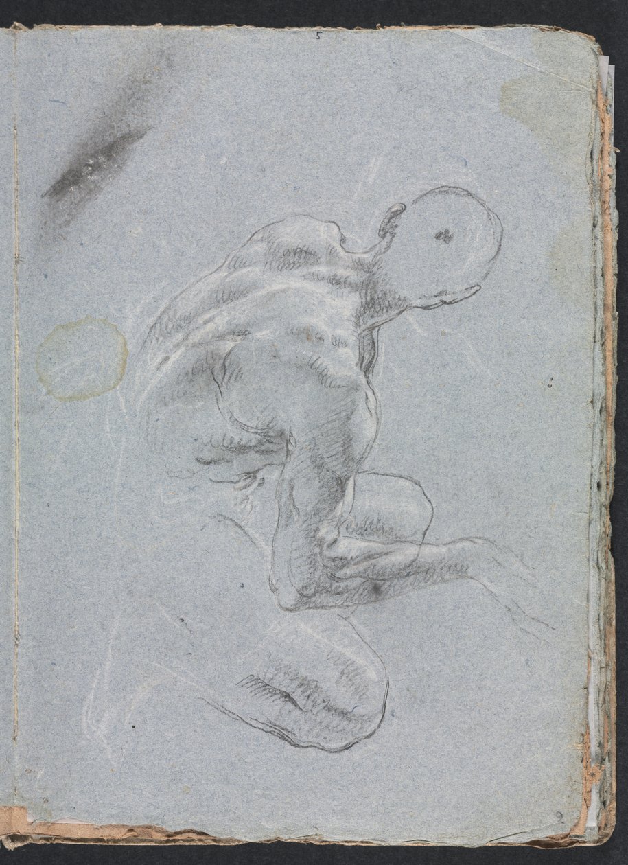 Verona Sketchbook: Male Nude from Back (detail), 1760 by Francesco Lorenzi