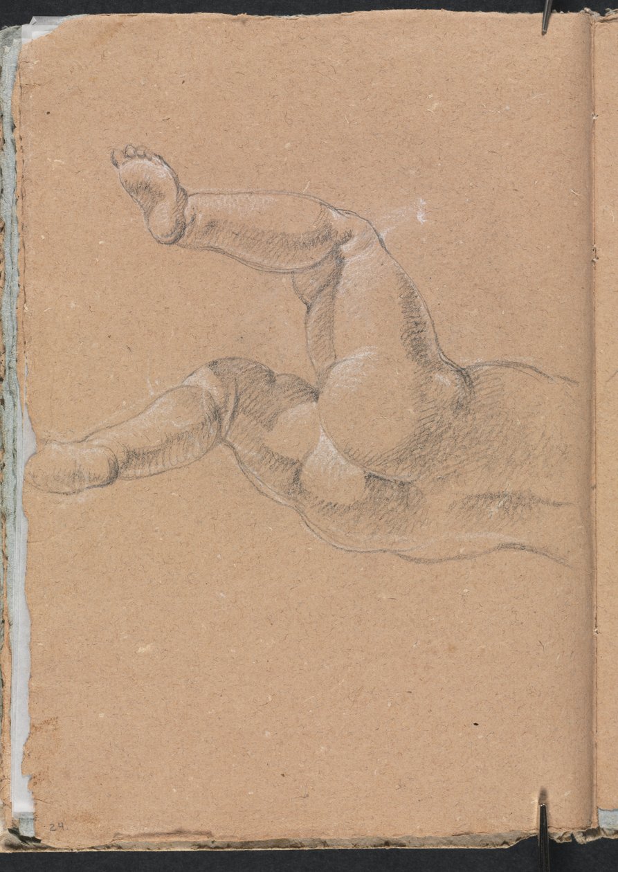 Verona Sketchbook: Putto (lower half of body) (page 24) by Francesco Lorenzi
