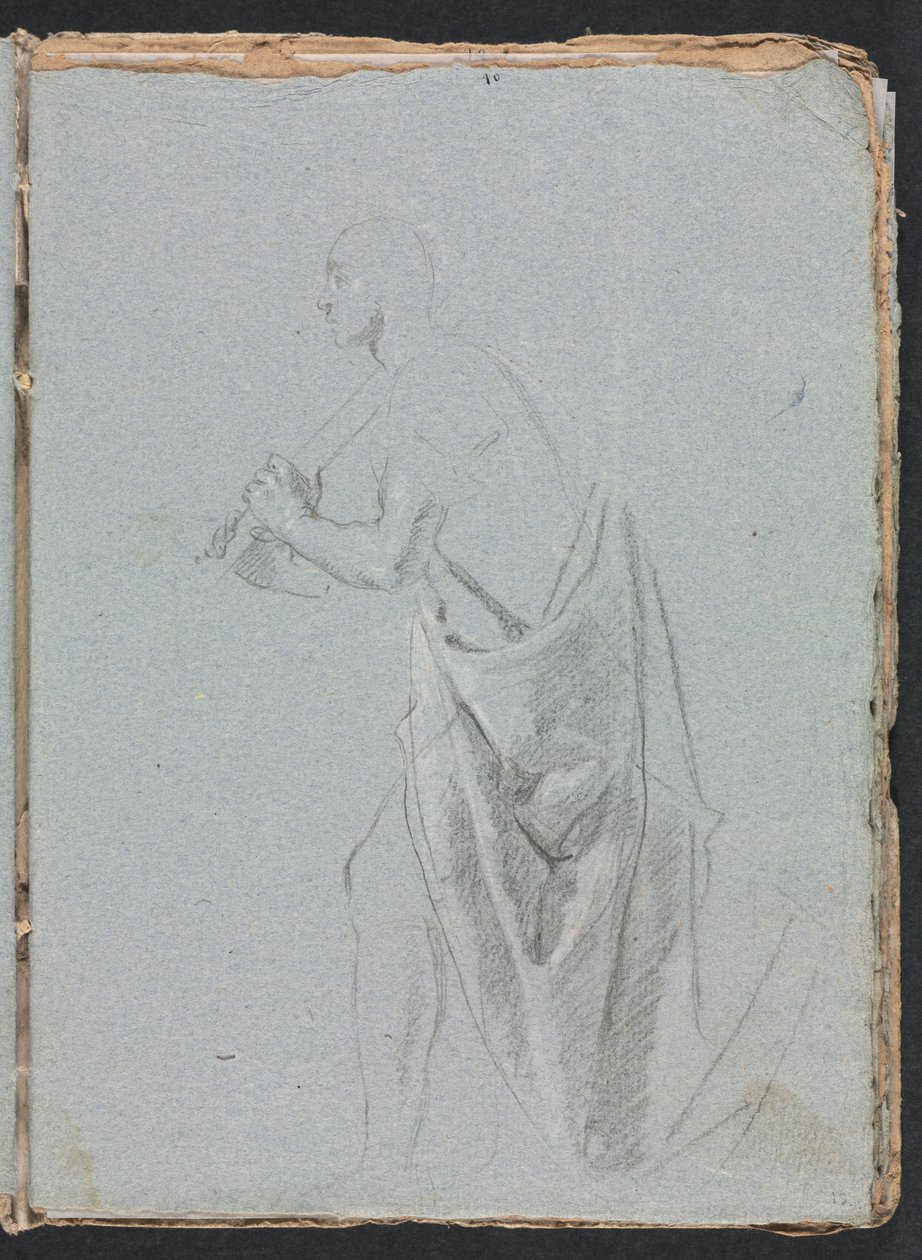 Verona Sketchbook: Standing male with drapery (page 19) by Francesco Lorenzi