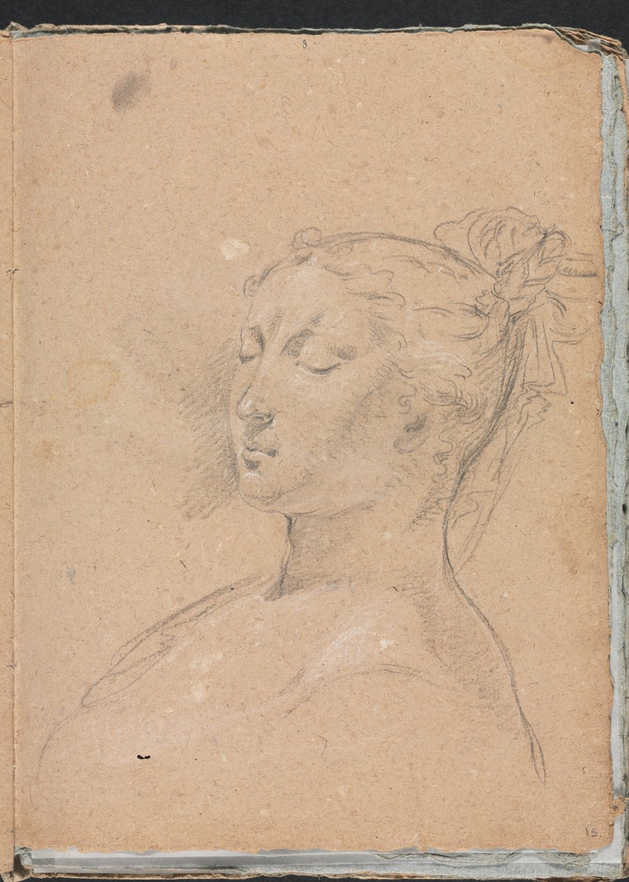 Verona Sketchbook: Woman with closed eyes (page 15) by Francesco Lorenzi