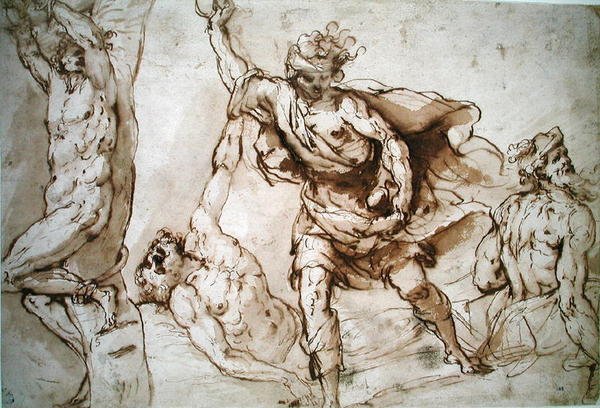 Studies for the Martyrdom of St. Sebastian and the Stoning of St. Stephen by Francesco Maffei