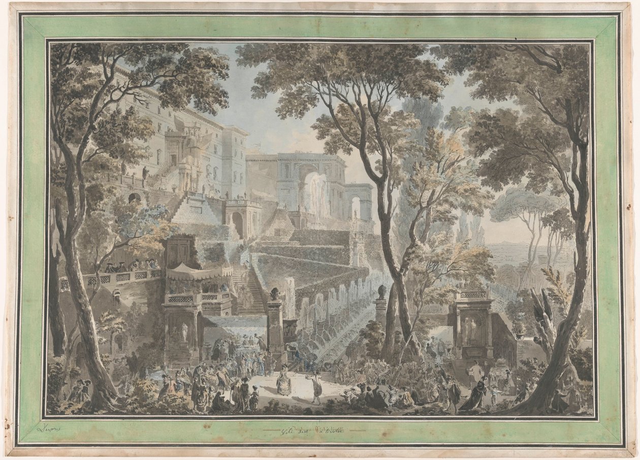 Palazzo of the Villa d’Este in Tivoli, Seen from the Fontana dell’Ovato by Francesco Piranesi