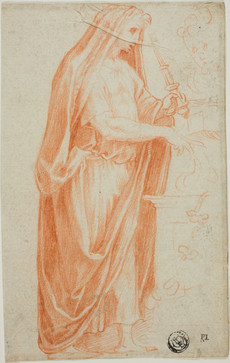 After the Antique: Roman Officiant at a Sacrificial Altar by Francesco Salviati