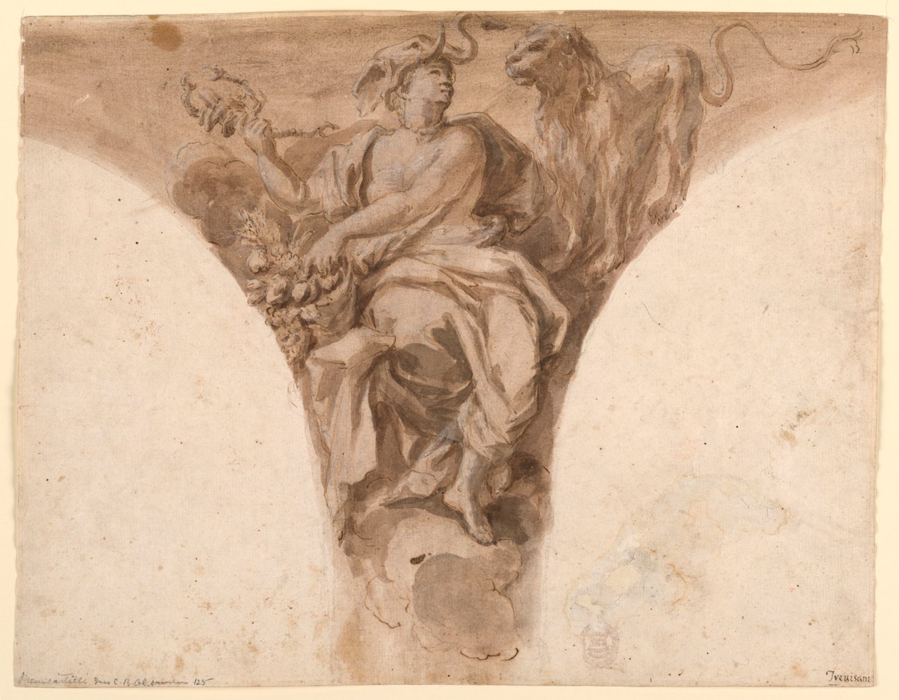 Africa, Design for a Pendentive in the Baptismal Vestibule of St. Peter’s, Rome by Francesco Trevisani