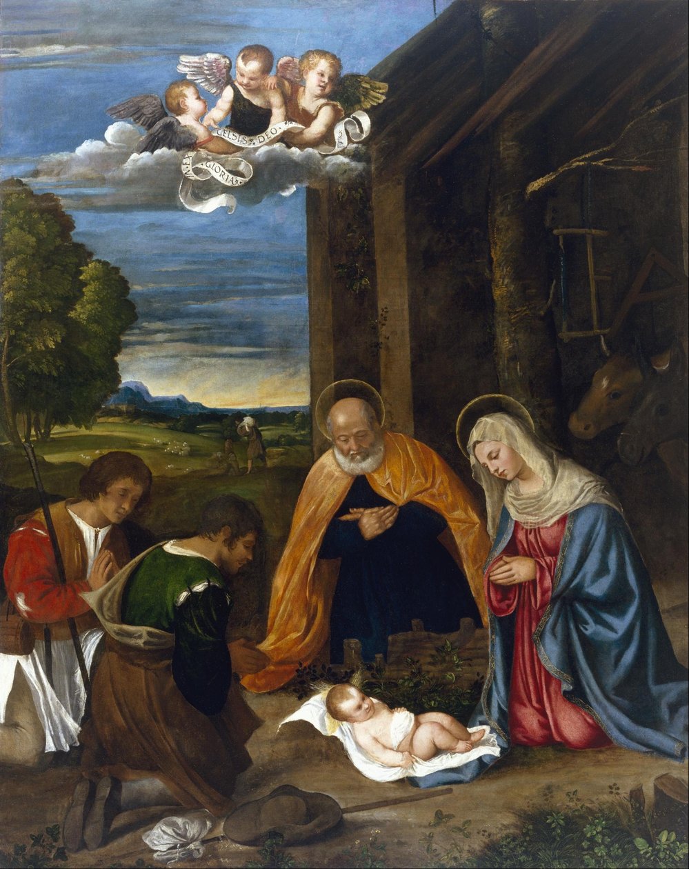 The Nativity with Shepherds by Francesco Vecellio