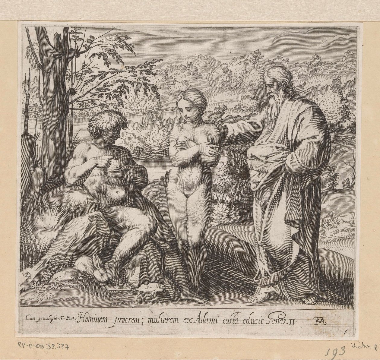God Creating Man and Woman by Francesco Villamena
