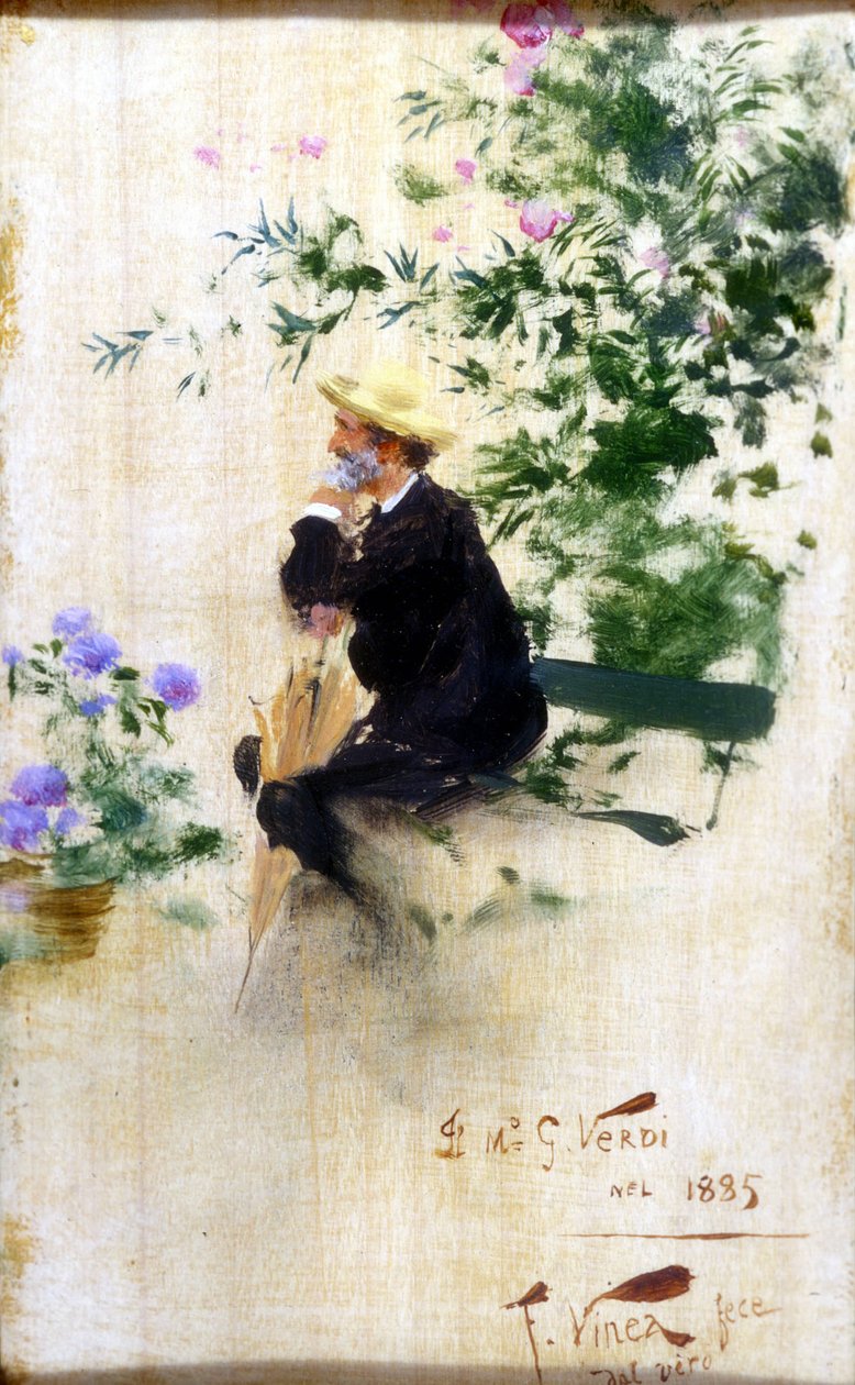 Portrait of Giuseppe Verdi by Vinea Francesco (1845 - 1902). 1885. Museo della Scala, Milan by Francesco Vinea