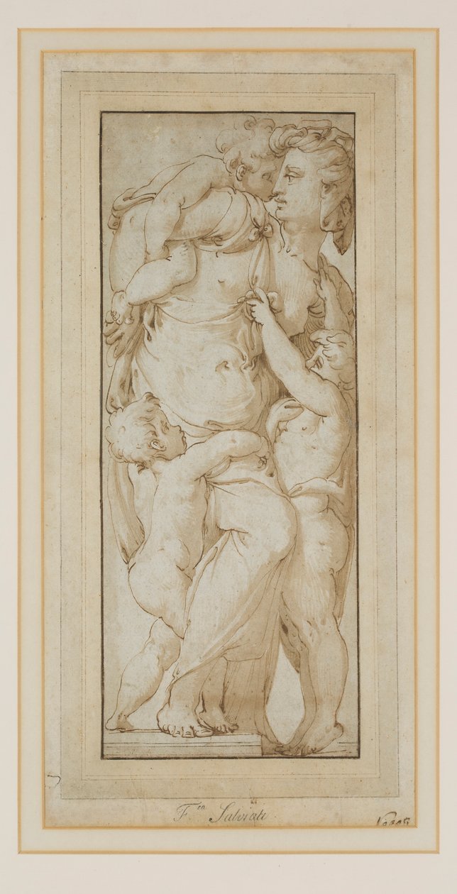Study of a Woman and Putti by Francesco de Rossi (follower of) Salviati