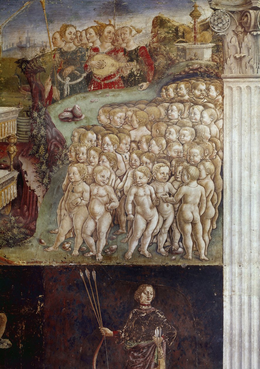 Allegory of Month of May, (detail) fresco by Francesco del Cossa, Palazzo Schifanoia, Salone dei Mesi by Francesco del Cossa