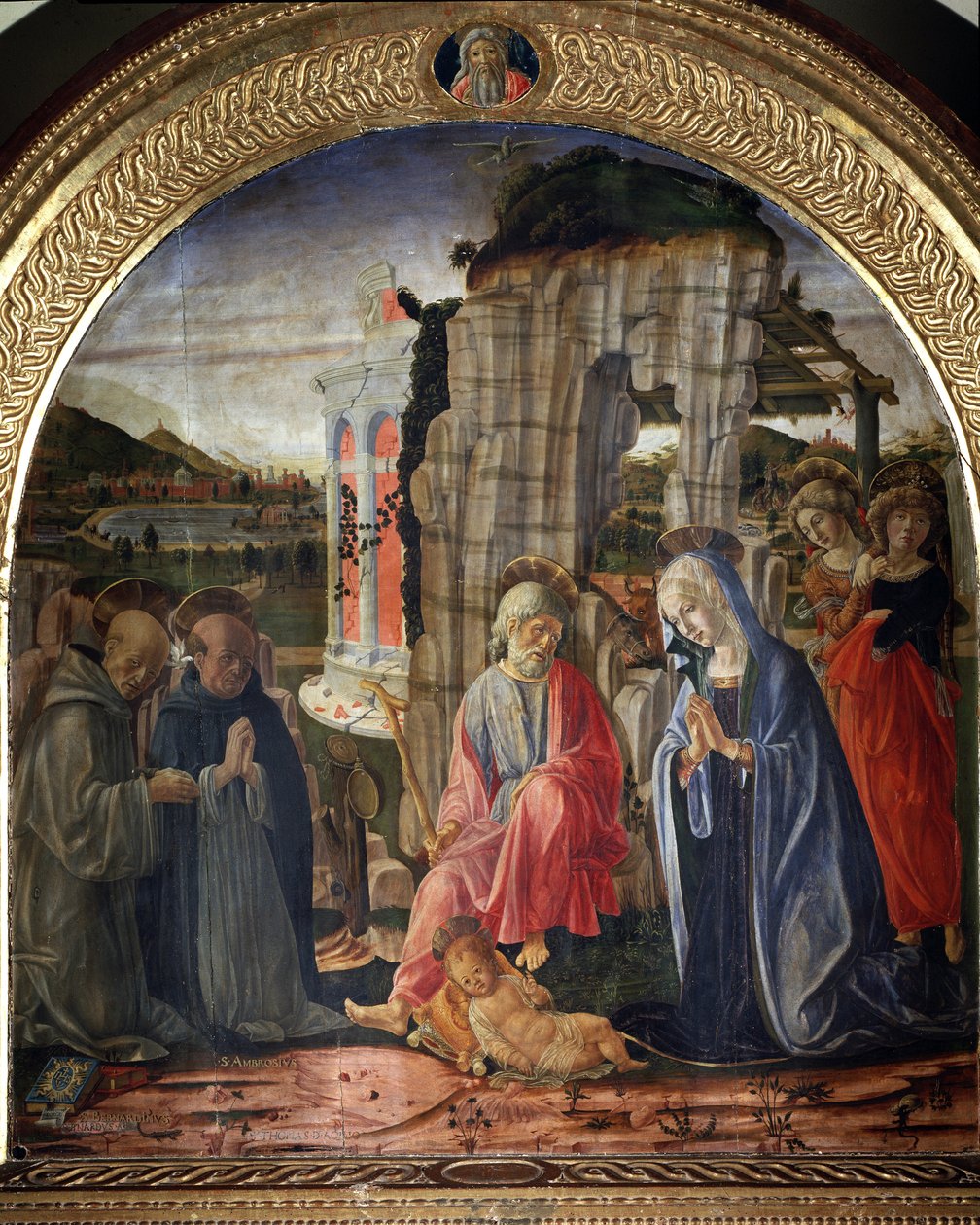 Nativity with St Bernard and St Thomas Aquinas by Francesco di Giorgio Martini