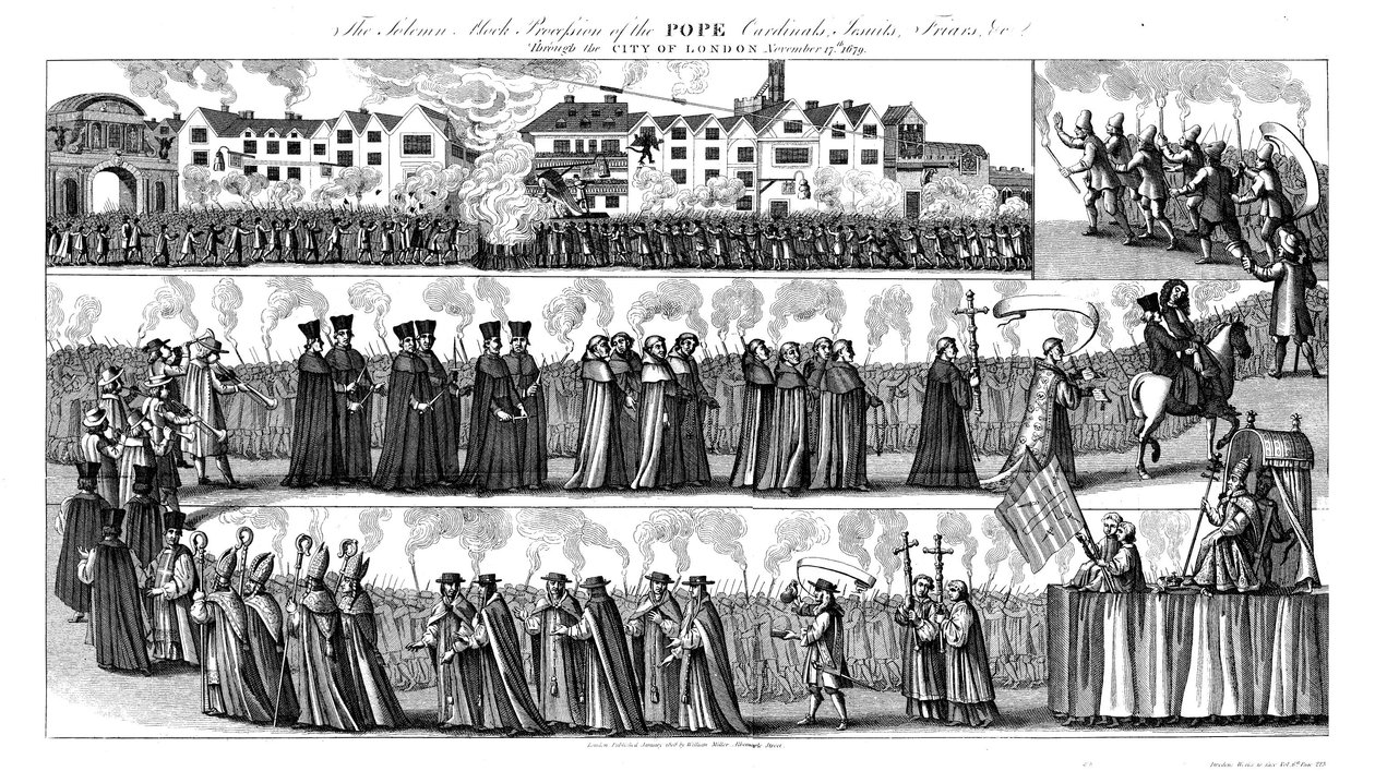 The Solemn Mock Procession of the Pope by Francis Barlow