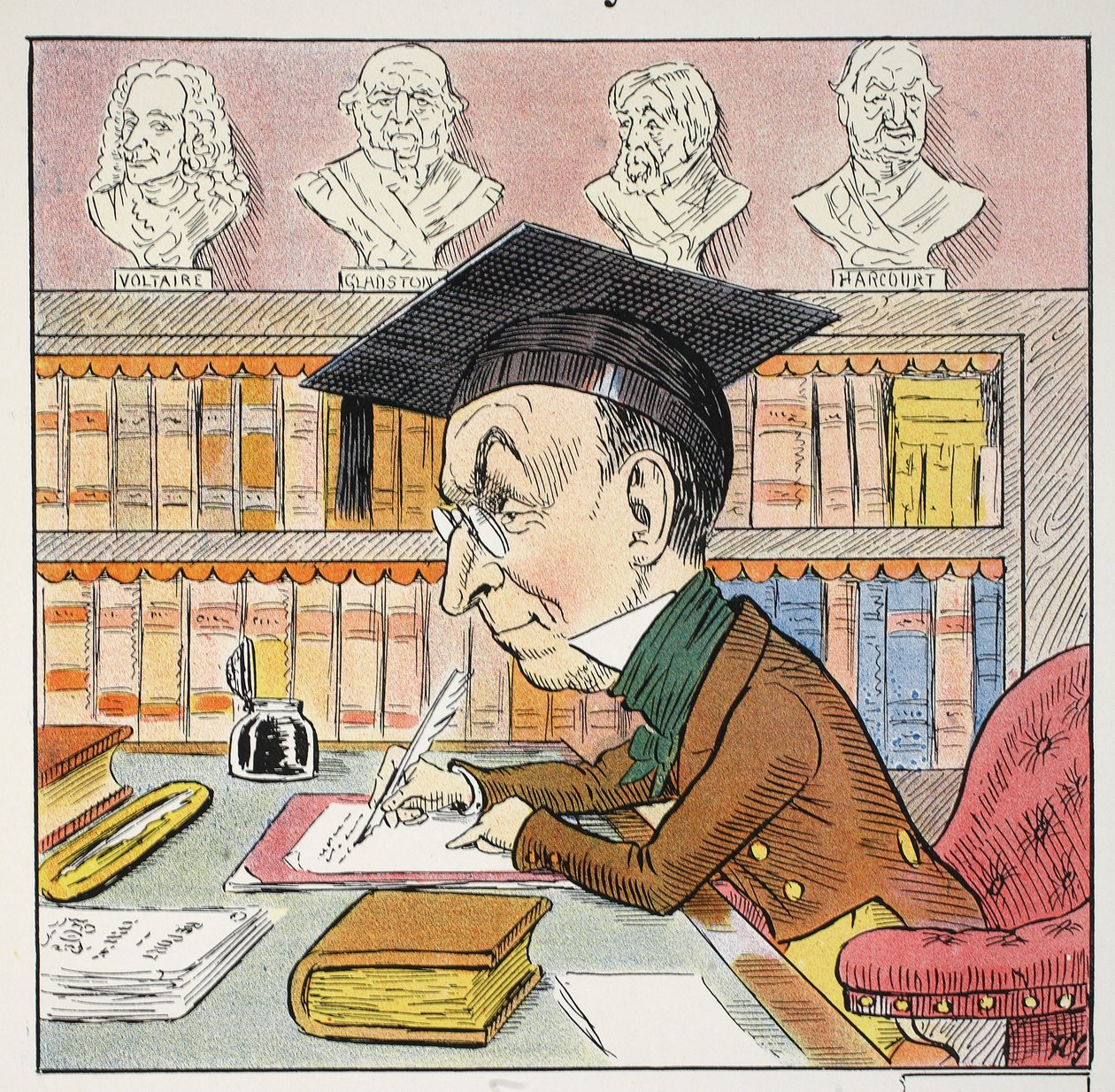 The M Pyrean (illustration from The Struwwelpeter Alphabet, verse by Harold Begbie) by Francis Carruthers Gould