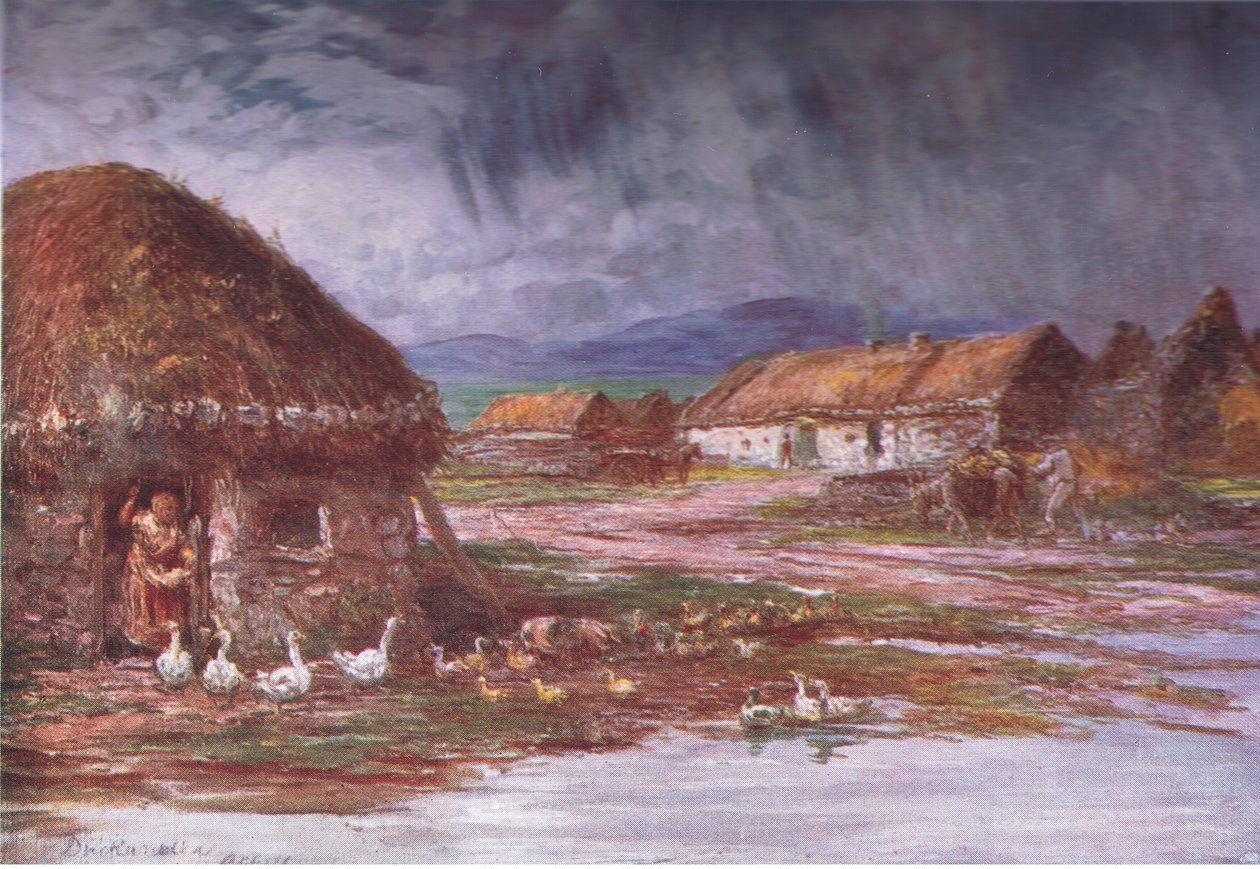 A Village in Achill, from Peeps at Many Lands: Ireland Published by Adams & Charles, 1909 by Francis S. Walker